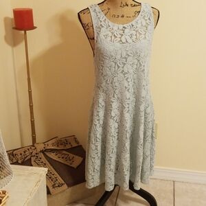Free People pale blue lace midi dress size Medium